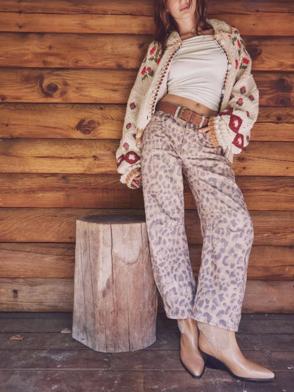 🆕 FREE PEOPLE We The Free Double Cross Belt / Cognac